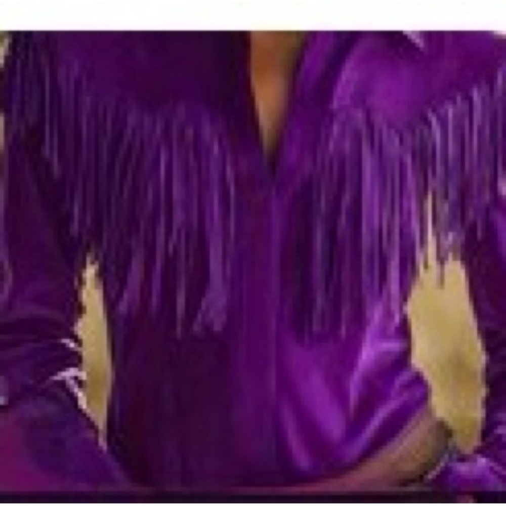 🆕Stylish Purple Fringe Western Shirt. Size L. NWT.